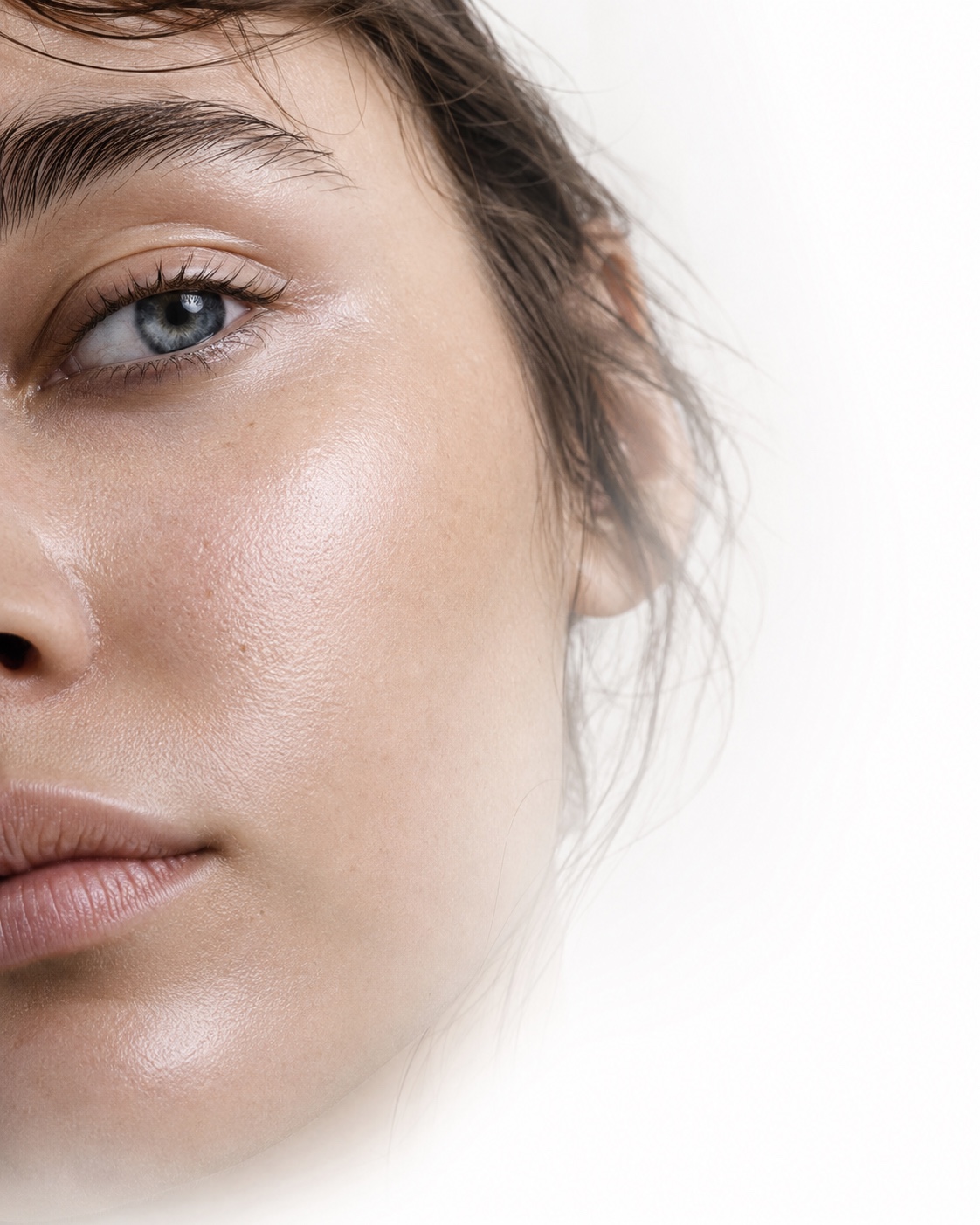Macro skin close-up — analysis in motion